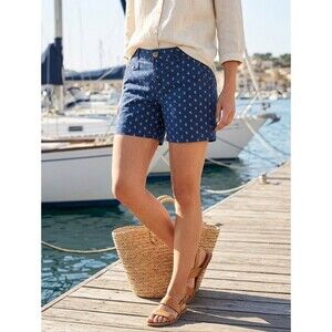 Dockers Navy Blue Anchor Print Nautical 6" Chino Shorts Size 8